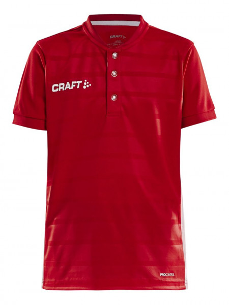 CRAFT Pro Control Button Jersey JR Bright Red/White
